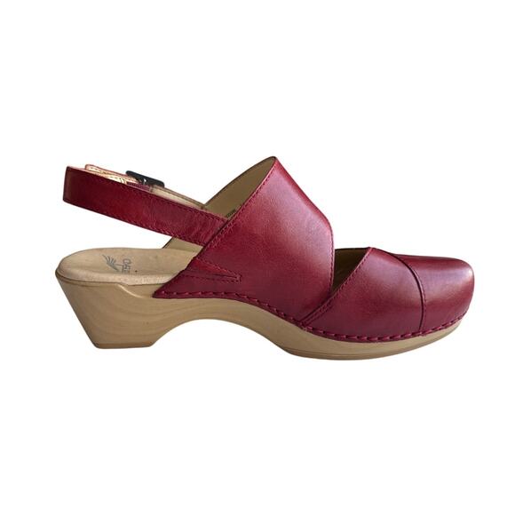Dansko Women's Kristy Clog Sandals in Red Leather Size 37 - Picture 4 of 8